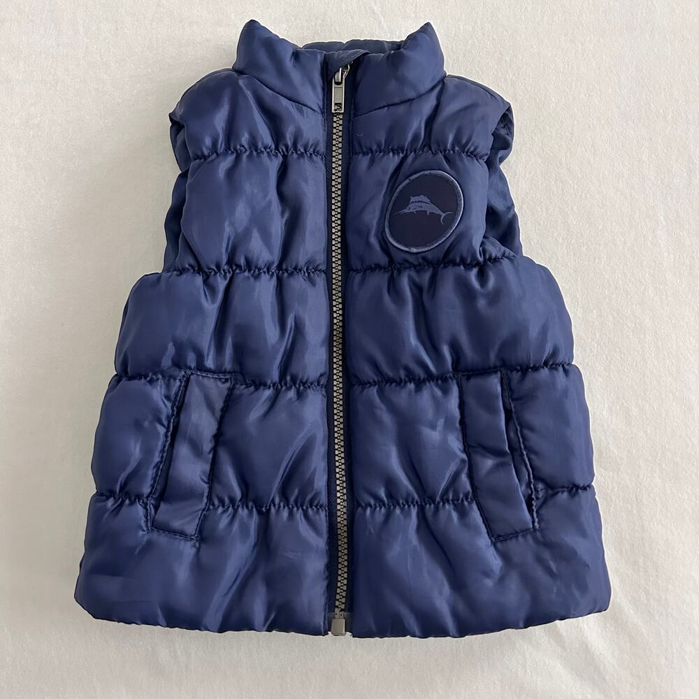Tommy Bahama Navy Blue Full Zip Puffer Vest Size 12 months